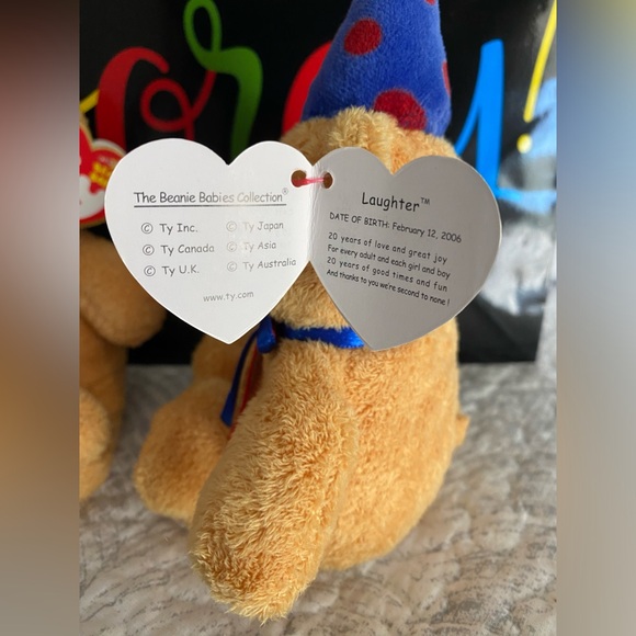 🎈 RETIRED & RARE TY BEANIE BABY 20TH ANNIVERSARY BEARS “LAUGHTER & FUN”. - Picture 4 of 7